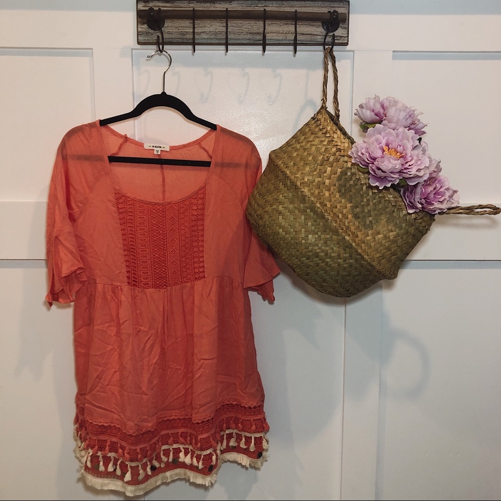 BD Collection Coral Crochet Fringe Dress